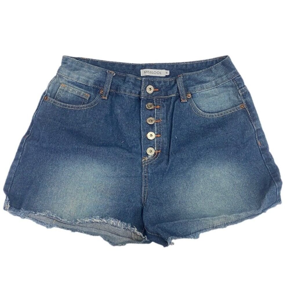 Misslook High Waist cut-off denim shorts SIZE MEDIUM NWOT